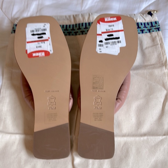 Tory Burch NWT Puffy Leather Thong sandals color Pink Moon size 7.5 - Picture 4 of 6